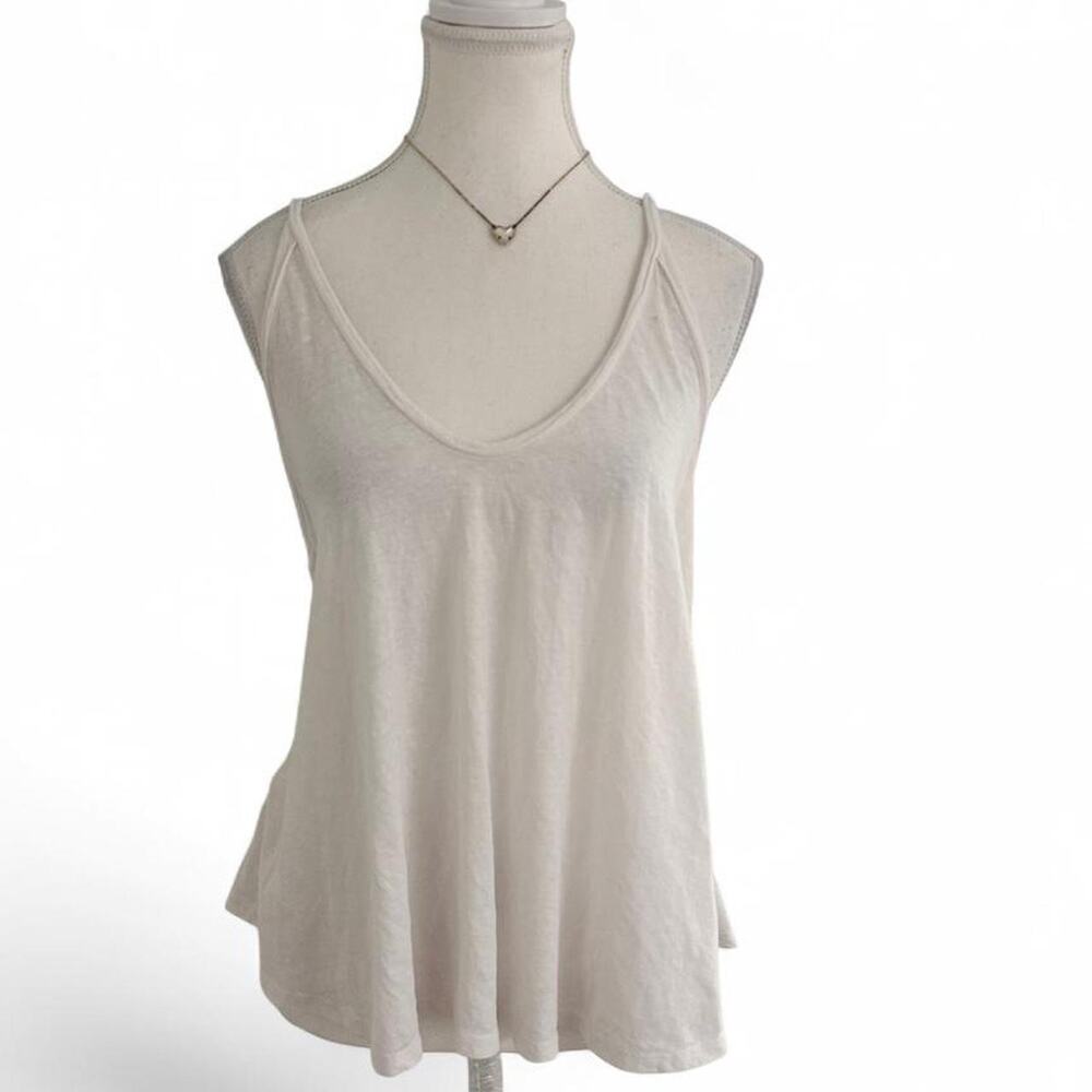 We The Free Free People White Casual Tank Top With Open Back Size XS